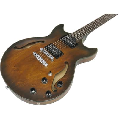 Ibanez Artcore AM73B-TF 6-String Semi-Hollow Body Electric Guitar with Walnut Fretboard, Right-Handed, Tobacco Flat image 4
