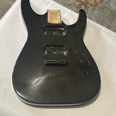 2000's Japan Jackson DKMGT Dinky Arched Top Transparent Black Flame Guitar Body Hard Tail image 4