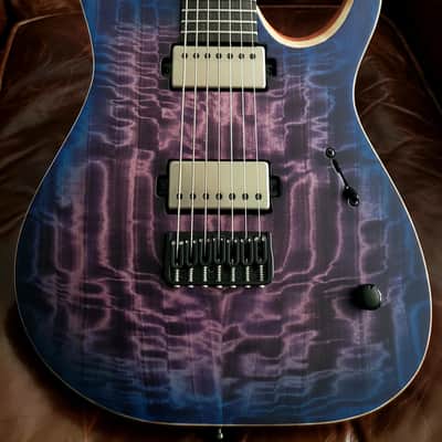 Mayones Duvell Elite 7 25.4" Curly Poplar top, Mahogany body, Wenge neck, Ebony fretboard 16", Velvetrone Pickups image 5