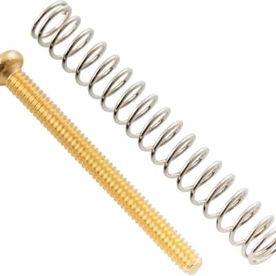 48X1.1 Inch Stainless Steel Humbucker Pickup Mounting Screws and Springs Set for Made Electric Guitar, Gold (Set of 6) image 2