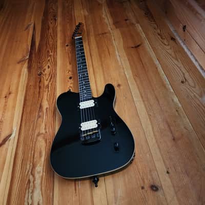 Carparelli T-Style HH Electric Guitar – Phoenix Humbuckers, Roasted Maple Neck, Push/Push Coil Split, 2026 - Gloss Black with Cream Binding image 2