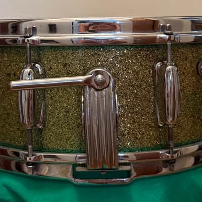 Slingerland Radio King Snare Drum 1950’s - Green Sparkle image 2