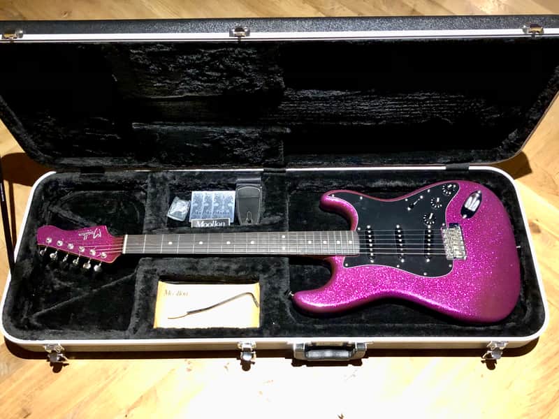 Moollon Stratocaster Purple Sparkle Matching Headstock 2015 - RARE !! image 1
