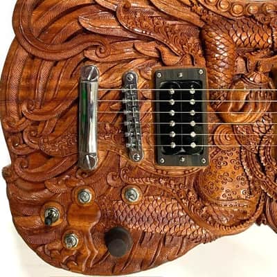 Electric Guitar Handmade by Blueberry Garuda Vishnu Balinese Motif with Seymour Duncan Pickups image 12