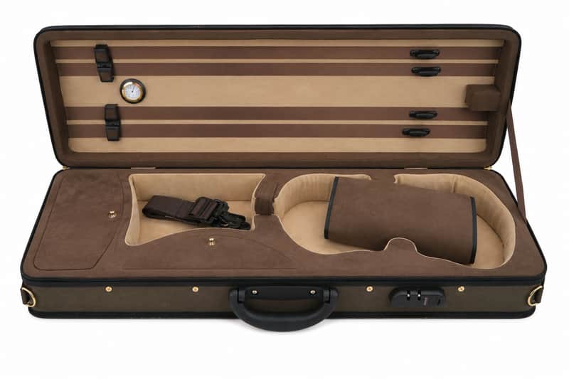 Premium Wooden Violin Case 4/4 Full Size 4-Bow Holder Combo Lock Water-Resistant image 1
