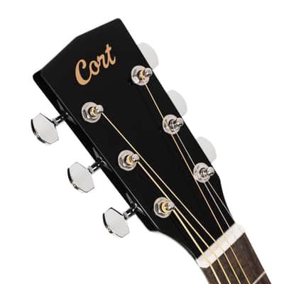 Cort Earth60CE Dreadnought Acoustic-Electric Guitar Black Gloss Solid Spruce image 11