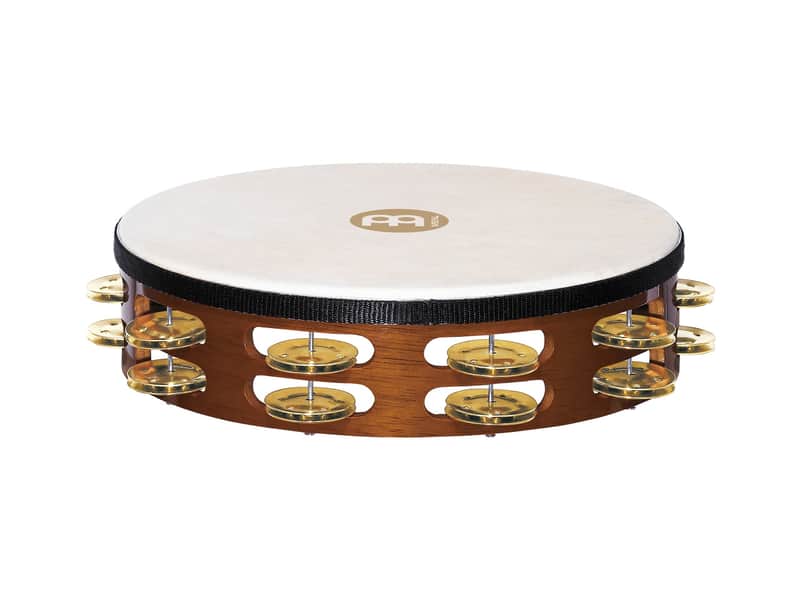 Meinl TAH2B-AB 10" Traditional Wood Tambourine w/ Double Row Brass Jingles image 1