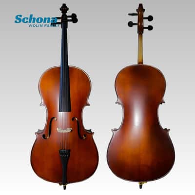 SCHONA SC-01ME - Matte Finish Solid Wood Handmade Cello with Spruce Top Maple Back/Sides 4/4 Sizey Level Exam Cello for Beginners image 3