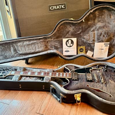D’Angelico Excel DC – Charcoal Burst – Semi-Hollow – w/ Hard Case + Tags – Excellent image 12