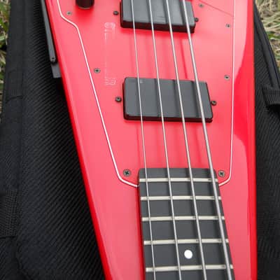 1987 Steinberger XP-2 4 String HEADLESS Bass Guitar, Active EMG's, ORIGINAL RED image 9