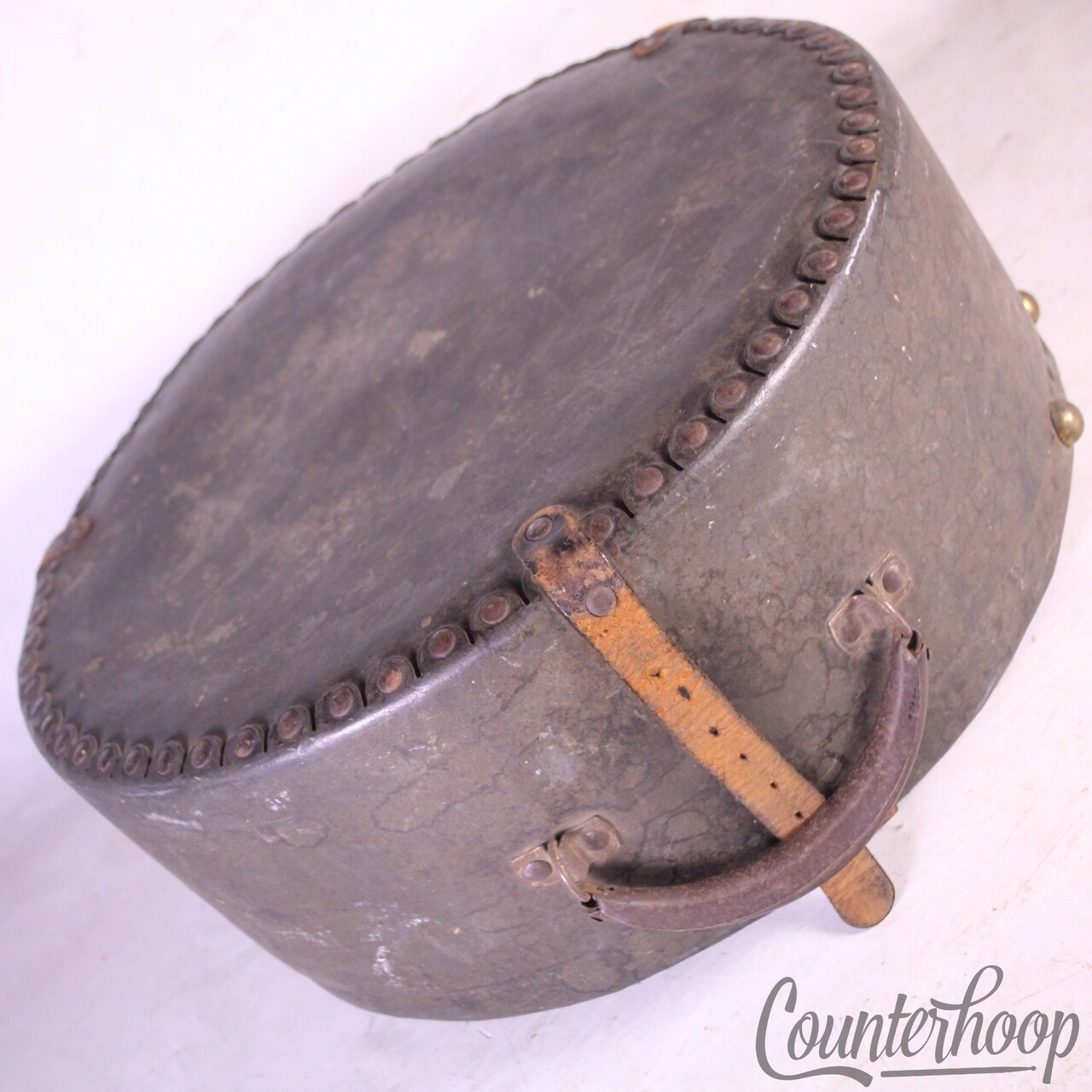 Leedy 17x6.5 Fibre 5x14" Snare Drum Case Circular Vintage 10s-20s Early American — main photograph