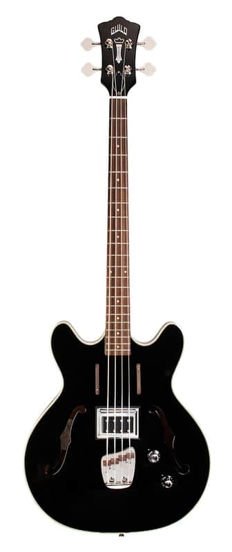 Guild Starfire Bass - Black - Single pickup - Semi-Hollow Body Bass Guitar image 1