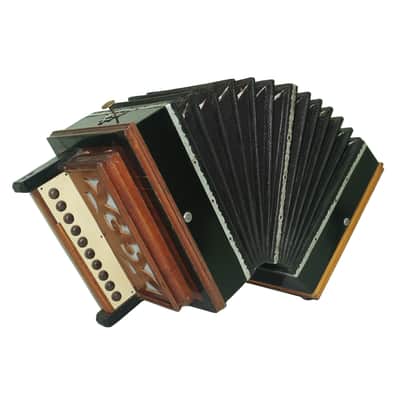 Antique Diatonic Saratovskaya Harmonica, Vintage Handmade Garmon, Button Accordion, 2440, Old Squeezebox Musical Instrument, Small Bayan Accordion image 2
