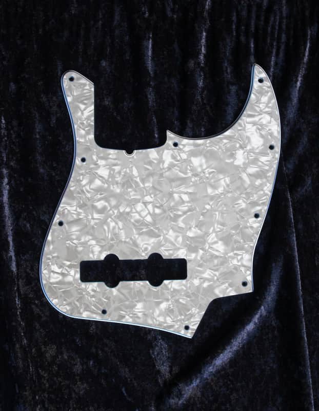 Fender American Professional Jazz Bass Pickguard. 4 Ply White Pearl image 1