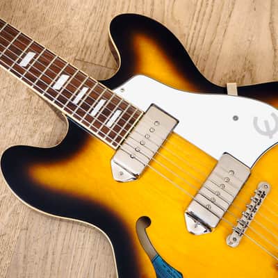 2009 Epiphone Inspired by John Lennon Casino Sunburst w/ Case, Gibson USA P-90s image 9