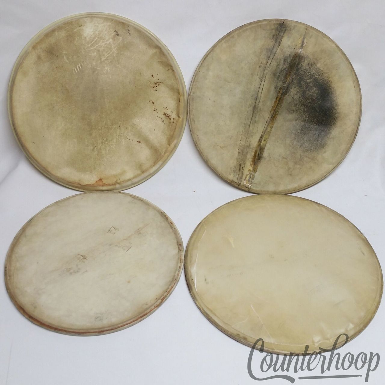 Ludwig 3x 14" 1x 13" Calf Skin Snare Drum Resonant Heads Calfskin Vintage 30s — main photograph