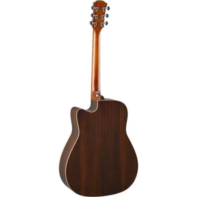 Yamaha Folk Cutaway Acoustic Electic Guitar - Rosewood - Vintage Natural image 4