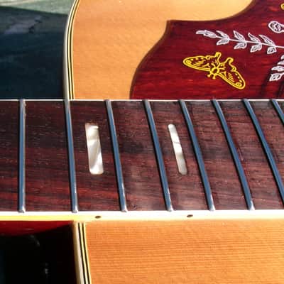 Aria WH-25 Hummingbird style guitar Japan Vintage  '70 Natural+Gig Bag image 23