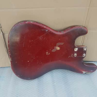 1958 FENDER PRECISION BASS BODY USA - CANDY APPLE RED image 1