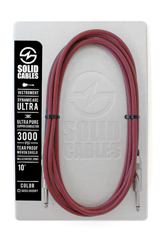 Solid Cables Ultra Instrument Cable 10'  Dusk Cherry image 1