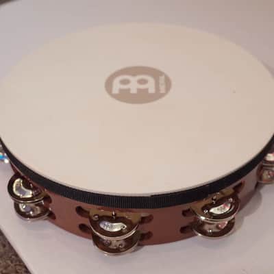 Meinl Headliner Tambourine Double Row Traditional Goat Skin Steel Jingles image 2