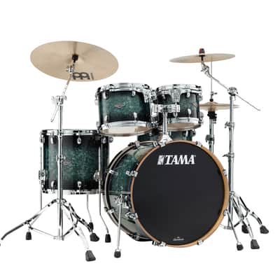 Tama MBS42S-MSL Starclassic Performer Shell Kit 4 pcs - Molten Steel Blue Burst/Chrome HW image 1