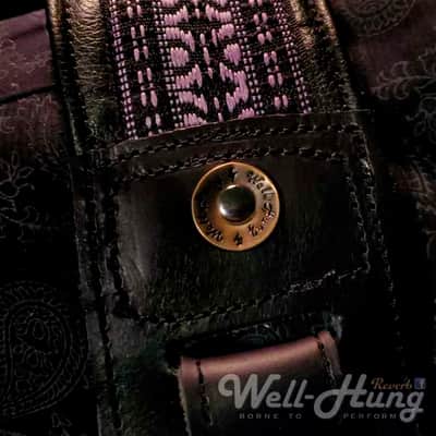 Well-Hung "1969 Series - Grapevine" 3" wide padded leather guitar strap image 6