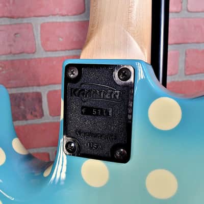 Original Vintage Kramer NightSwan Blue With White Polka Dots 1987-1988 Vivian Campbell image 15