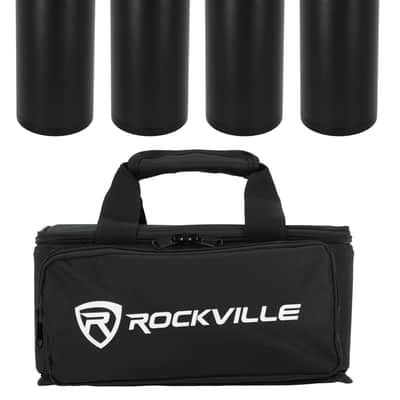 Rockville 4 PACK MINI HALO BLACK DJ Wash Lights+Bag, Wireless DMX/Rechargeable image 2