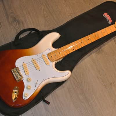 1980's Lotus L640 Stratocaster - Wild Tri-Color Shaded Finish with Gold Hardware + Brass Nut image 13