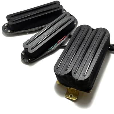DFHR Rails HSS Pickup Set, Super-Hot Humbucker Rail Bridge Middle & Neck SH Set, Black image 1