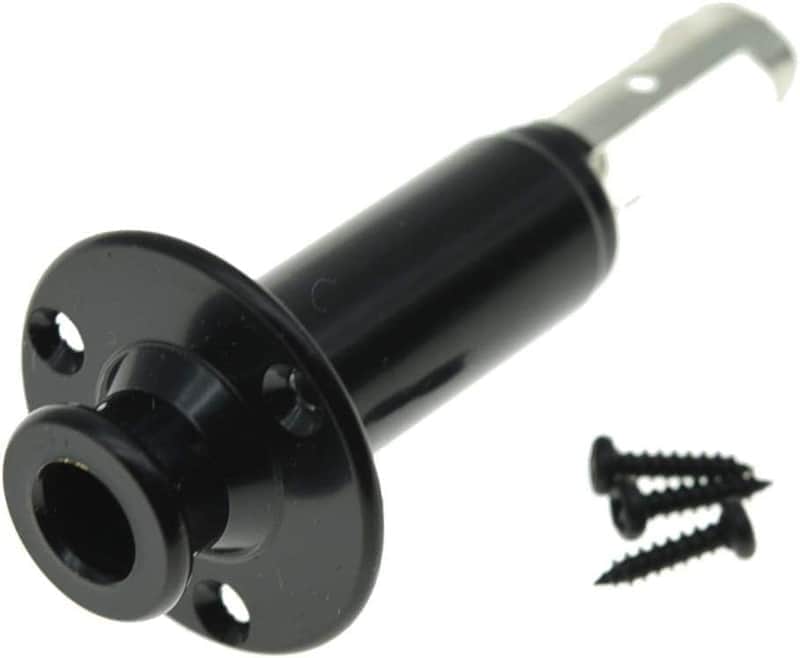 6.35mm Acoustic Electric Guitar Bass Mono Endpin Output Jack Strap Button Jack Socket Black image 1