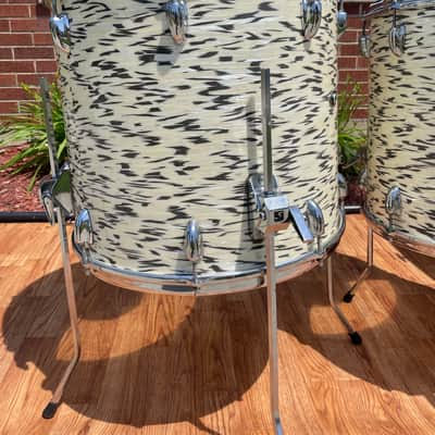 1985 Slingerland Magnum "Holland" Drum Set White Tiger Pearl 24/13/16/18 image 19