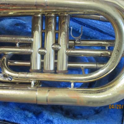 Bach 1106 brand Marching Baritone Horn with case and mouthpiece, Made in USA image 6