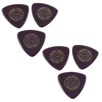 Dunlop Guitar Picks  6 Pack  Primetone Small Tri Hand Sculpted Smooth  1.3mm
