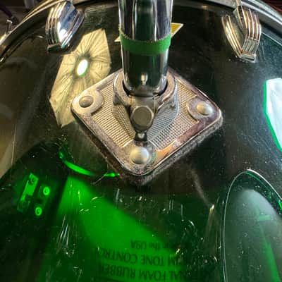 Rikki Rockett's Poison "Crack A Smile", Ludwig Green Vistalite 5-Piece Set 22", 16", 13", 12" with 5.5x14" Zickos Snare image 14