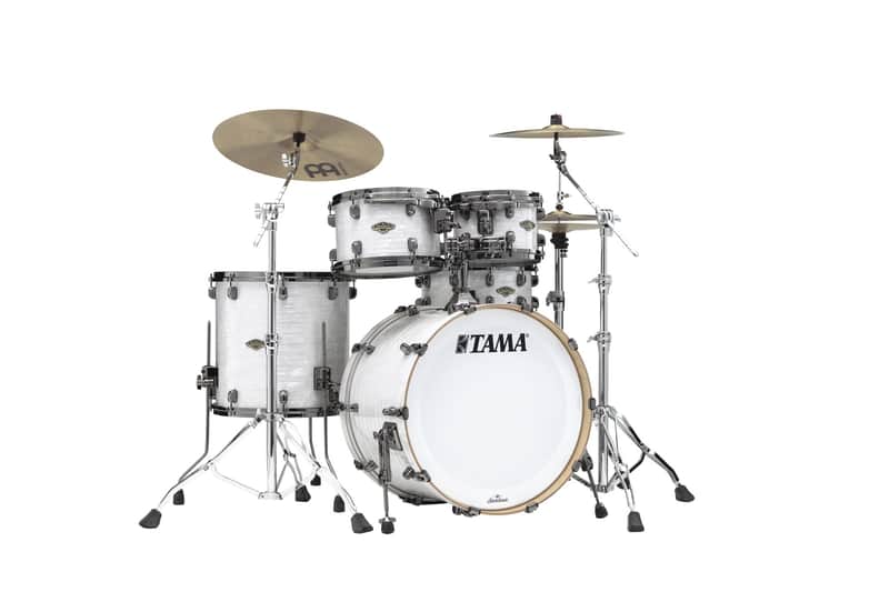 Tama WBR42TBNS-WPL Starclassic Walnut/Birch Duracover Wrap Shell Kit 4 pcs - White Pearl/Black Nickel HW image 1