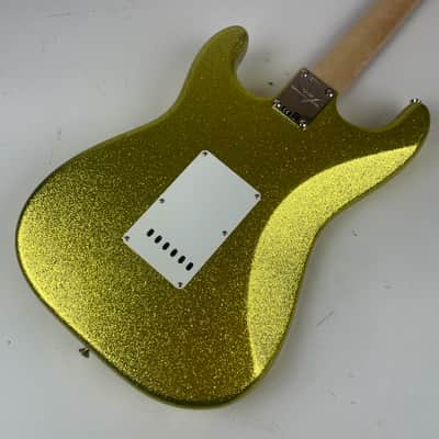 Fender Custom Shop Dick Dale Stratocaster 2021 - Chartreuse Sparkle All Papers, floor sheet, and  Fender Custom Shop Case.. image 9