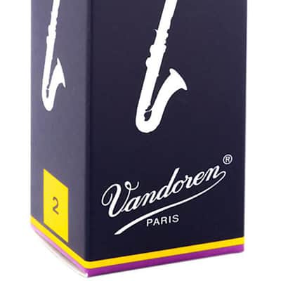 Vandoren CR122 Traditional Bass Clarinet Reeds - Strength 2 (Box of 5)