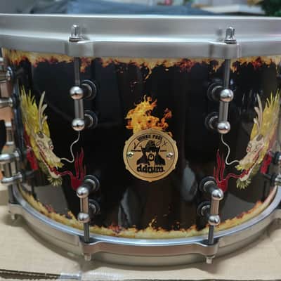 ddrum Vinnie Paul Signature Limited Edition Snare Drum Dragon Graphic 8x14 image 2