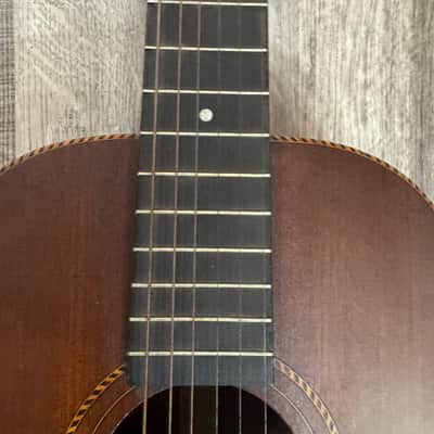 Antique 1920s Parlor Guitar Oscar Schmidt George Washburn Regal Supertone Walnut image 8