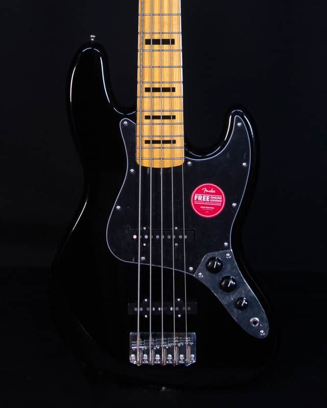 Squier Classic Vibe '70s Jazz Bass V, Maple FB, Black image 1