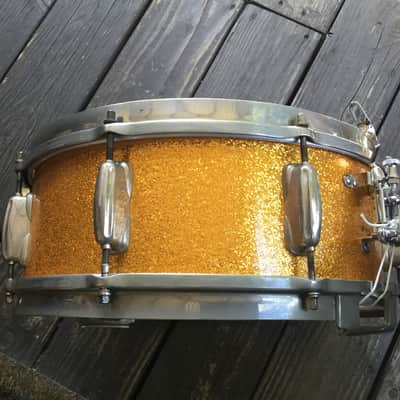 Slingerland Radio King snare drum Radio King 1950’s - Gold sparkle image 3