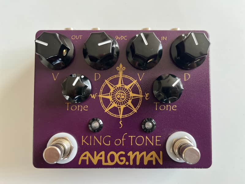 Analogman King of Tone V4 with Four Jack and Red Side High gain Option 2025 - Classic purple with gold logos image 1