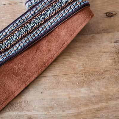 Vintage Blue 60s/70s Hippie Guitar Strap / Handmade in the UK / Case Candy image 5