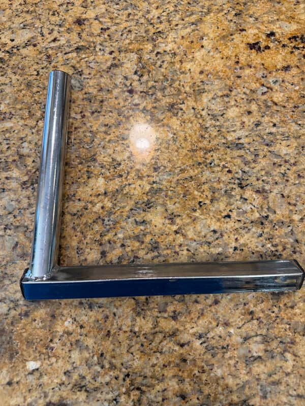 Ayotte Sliding track tom mount bar.  1996 - Chrome image 1