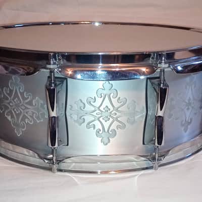 CUSTOM ENGRAVED ALUMINUM SNARE DRUM 14/10L - FREE SHIP TO C-USA! image 3