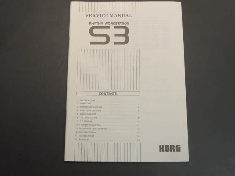 Korg S3 Service Manual [Three Wave Music] image 1