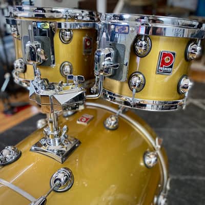 Premier Genista 10/12/14/22 Drum Kit Gold Lacquer - 1998 image 2