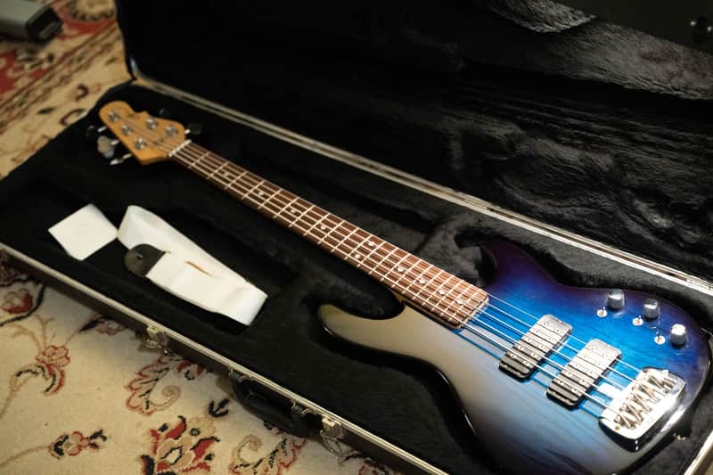 G&L L-2500 USA 5 String Bass '97/98 translucent blue & Stunning Birds Eye Maple image 1